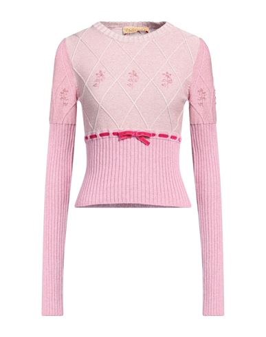 Shop Cormio Woman Sweater Pink Size 6 Cotton, Viscose, Virgin Wool, Metallic Fiber, Polyamide