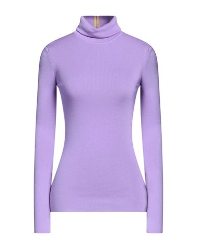 Victoria Beckham Woman Turtleneck Lilac Size M Merino Wool, Polyester In Purple