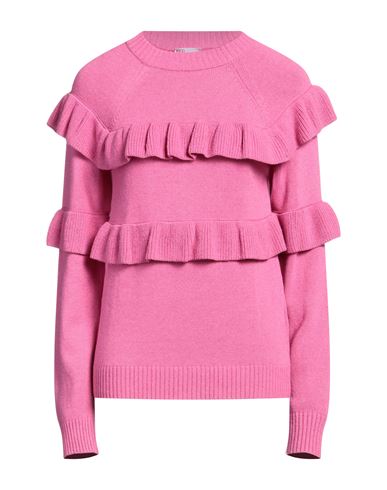 Shop Red Valentino Woman Sweater Fuchsia Size L Polyamide, Viscose, Wool, Cashmere, Silk In Pink