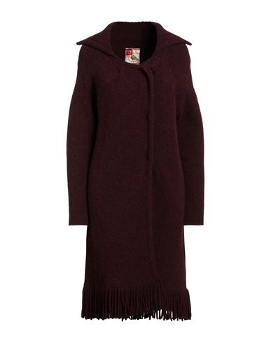 Maliparmi Malìparmi Woman Cardigan Cocoa Size S/m Wool, Polyamide, Acrylic, Alpaca Wool, Elastic Fibres In Burgundy
