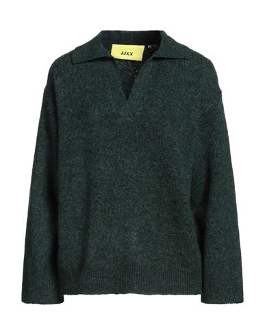 Shop Jjxx By Jack & Jones Woman Sweater Dark Green Size L Polyester, Recycled Polyester, Acrylic, Wool, E