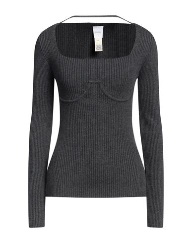 Patou Woman Sweater Grey Size M Wool, Nylon In Black