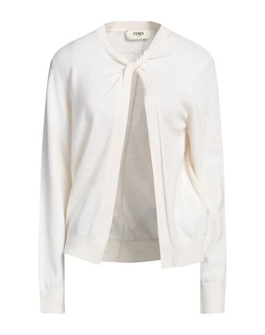 Fendi Woman Sweater Ivory Size 4 Wool, Cashmere, Polyamide, Elastane In White
