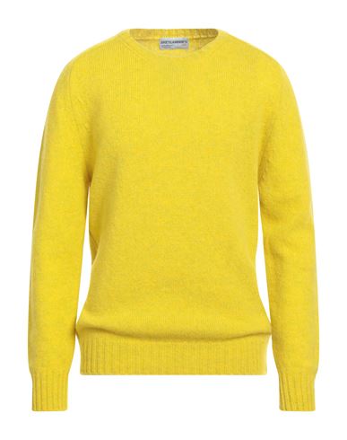 Shetlander's Man Sweater Yellow Size 40 Virgin Wool