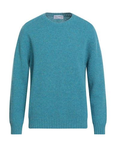 SHETLANDER'S SHETLANDER'S MAN SWEATER TURQUOISE SIZE 42 VIRGIN WOOL 