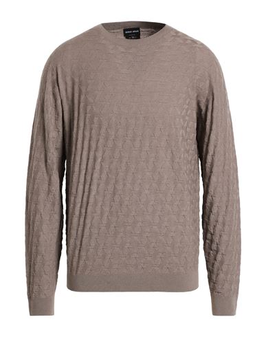 Giorgio Armani Man Sweater Taupe Size 48 Virgin Wool, Cashmere In Brown