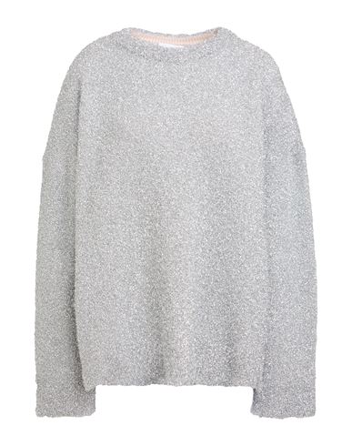 Rabanne Woman Sweater Silver Size M Viscose, Metallic Polyester, Polyamide