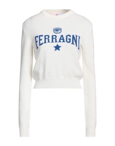 Shop Chiara Ferragni Woman Sweater White Size L Wool, Viscose, Polyamide, Cashmere