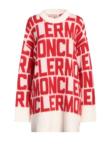 Moncler Woman Sweater Ivory Size S Wool In Red