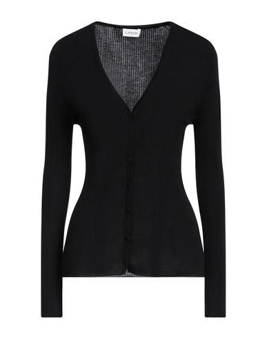 Shop Lanvin Woman Cardigan Black Size L Cashmere, Silk, Virgin Wool