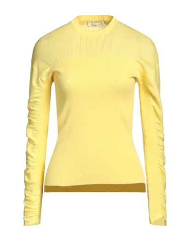 Cedric Charlier Woman Sweater Yellow Size 14 Cotton, Cashmere, Polyamide, Elastane