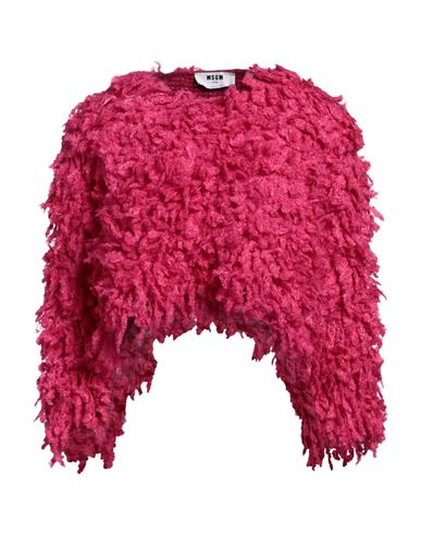 Shop Msgm Woman Sweater Fuchsia Size M Acrylic, Wool, Mohair Wool, Polyamide In Pink