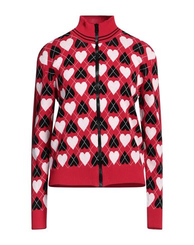 Shop Msgm Woman Cardigan Red Size M Viscose, Polyester