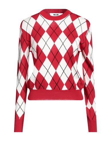 Shop Msgm Woman Sweater Red Size Xs Virgin Wool