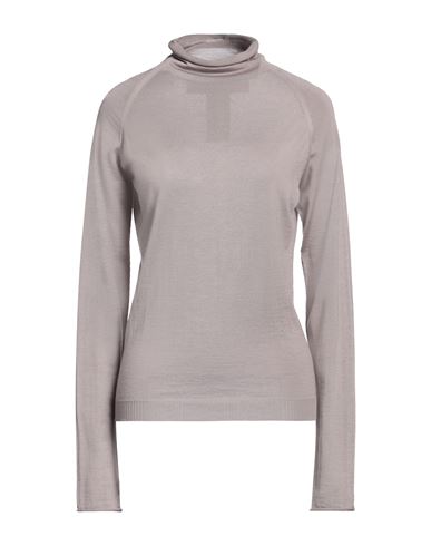Shop Isabel Benenato Woman Turtleneck Dove Grey Size 4 Cashmere, Silk