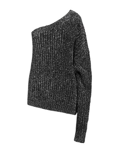 Shop Msgm Woman Sweater Black Size S Polyamide, Metallic Fiber