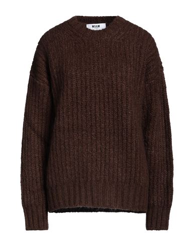 Shop Msgm Woman Sweater Brown Size L Acrylic, Mohair Wool, Wool, Polyamide