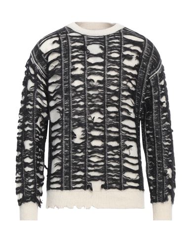Shop Isabel Benenato Man Sweater Ivory Size Xl Alpaca Wool, Polyamide, Mohair Wool, Wool In White