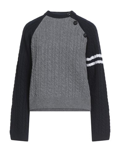Msgm Woman Sweater Grey Size Xl Wool, Cashmere