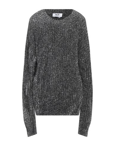 Shop Msgm Woman Sweater Black Size S Polyamide, Metallic Fiber