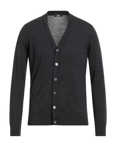 Shop Alpha Studio Man Cardigan Charcoal Size 38 Merino Wool In Grey