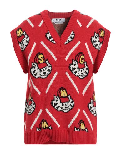 Shop Msgm Man Sweater Red Size M Wool, Polyamide