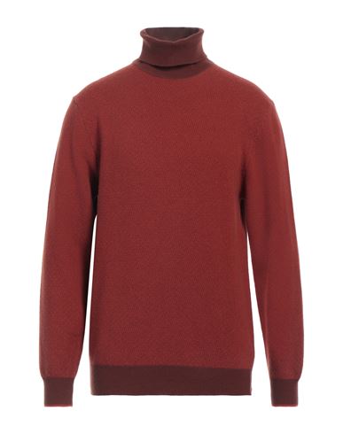 Heritage Man Turtleneck Rust Size 44 Wool, Cashmere In Red