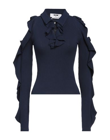 Shop Msgm Woman Sweater Midnight Blue Size S Viscose, Elastane