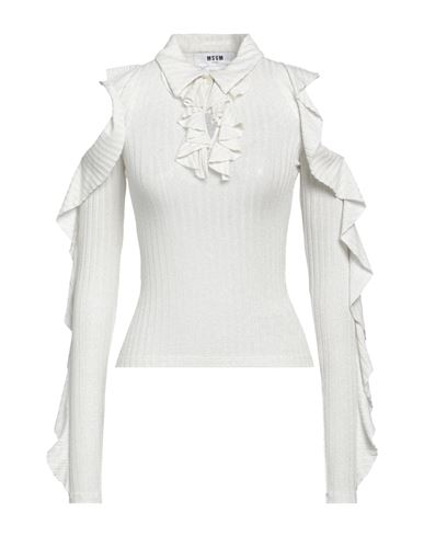 Msgm Woman Sweater White Size S Viscose, Polyester, Elastane, Polyamide