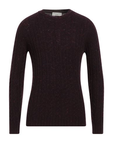 Filippo De Laurentiis Man Sweater Burgundy Size 44 Merino Wool, Cashmere, Polyamide In Black