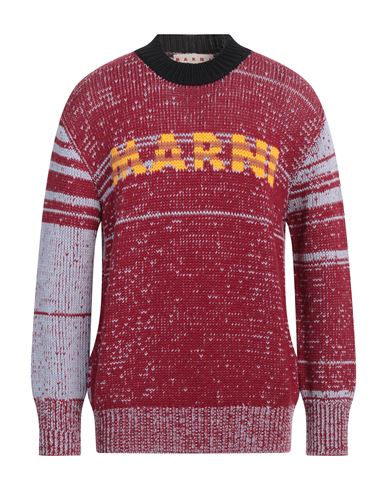 Shop Marni Man Sweater Burgundy Size 40 Virgin Wool In Red
