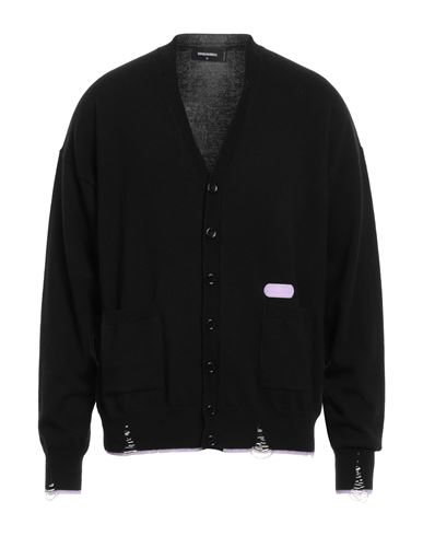 Shop Dsquared2 Man Cardigan Black Size M Virgin Wool, Cashmere, Polyester