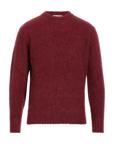 Shop Filippo De Laurentiis Man Sweater Garnet Size 42 Mohair Wool, Merino Wool, Polyamide, Elastane In Red