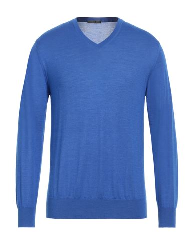 Thomas Reed Man Sweater Azure Size Xxl Wool, Silk In Blue
