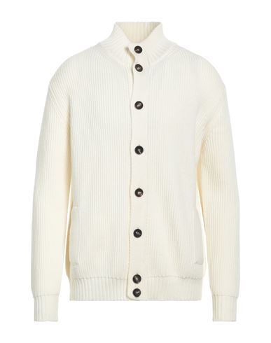 Shop Filippo De Laurentiis Man Cardigan White Size 46 Merino Wool