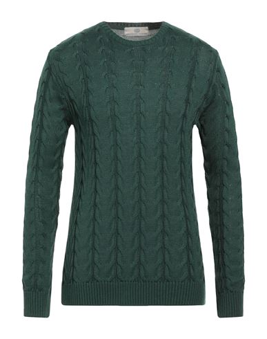 OFFICINE DEL CASHMERE OFFICINE DEL CASHMERE MAN SWEATER DARK GREEN SIZE L MERINO WOOL, DRALON 