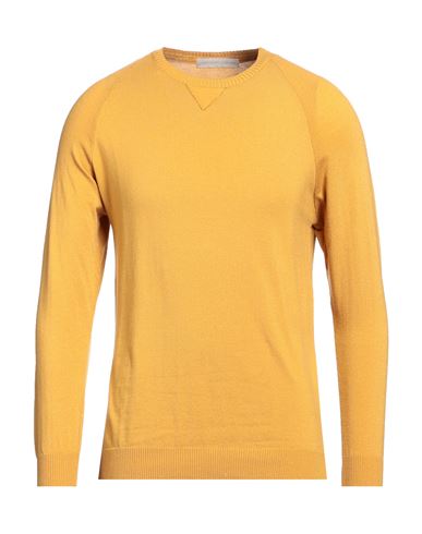 OFFICINE DEL CASHMERE OFFICINE DEL CASHMERE MAN SWEATER MARIGOLD SIZE L POLYACRYLIC, MERINO WOOL, POLYAMIDE, ELASTANE 