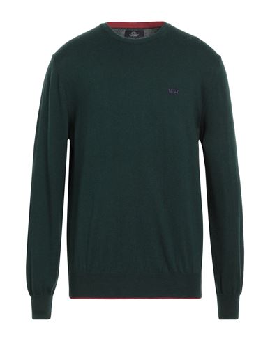 Shop La Martina Man Sweater Dark Green Size Xxl Cotton, Wool