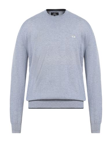 La Martina Man Sweater Light Blue Size 3xl Cotton, Wool In Blue