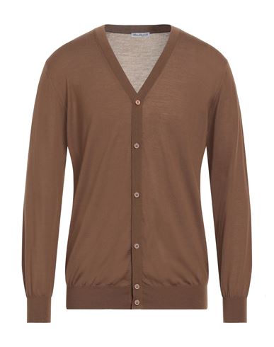 Albas Man Cardigan Brown Size 44 Wool In Brown