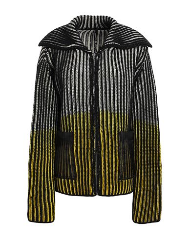 Pierantonio Gaspari Woman Cardigan Yellow Size 8 Virgin Wool In Black