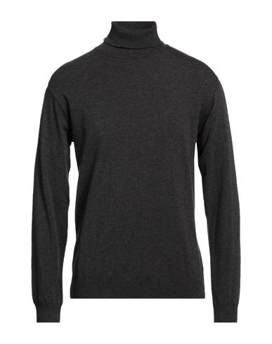 Officine Del Cashmere Man Turtleneck Charcoal Size Xxl Polyacrylic, Merino Wool, Polyamide, Elastane In Grey