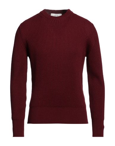Cruna Man Sweater Burgundy Size Xl Wool, Acetate In Red