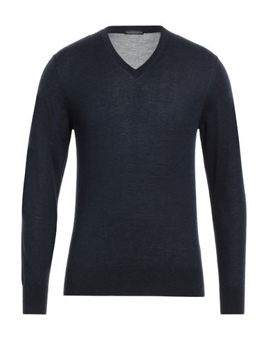Thomas Reed Man Sweater Midnight Blue Size L Cashmere, Silk