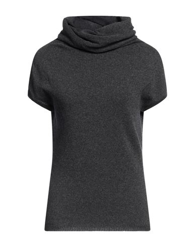Alberta Ferretti Woman Turtleneck Lead Size 10 Virgin Wool, Cashmere In Black