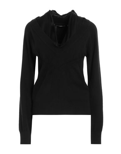Alberta Ferretti Woman Sweater Black Size 8 Virgin Wool, Cashmere, Polyamide, Elastane, Silk