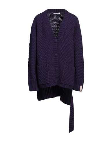 Mar De Margaritas Woman Cardigan Dark Purple Size M Acrylic, Wool, Viscose, Alpaca Wool In Purple