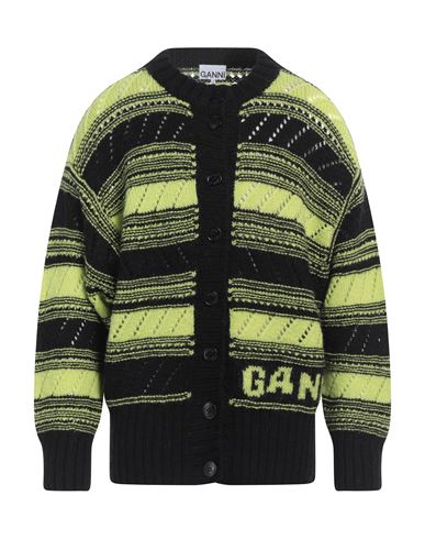 Shop Ganni Man Cardigan Black Size M Organic Wool