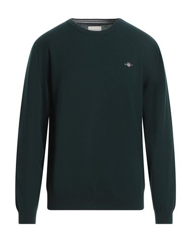 Gant Man Sweater Dark Green Size Xxl Lambswool In Green