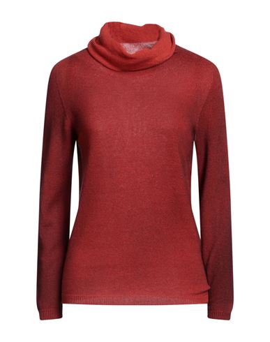 Shop Arovescio Woman Turtleneck Rust Size 8 Cashmere In Red